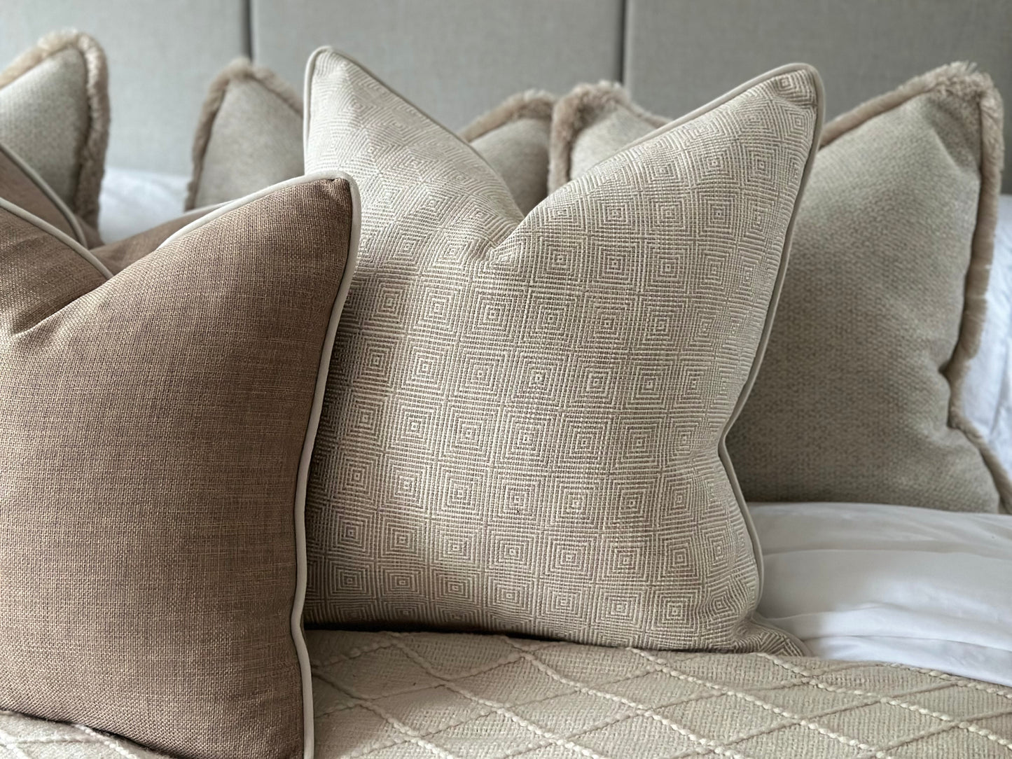 NEW ENGLAND NATURAL | Piped Cushion - More Size’s and Trim Colours