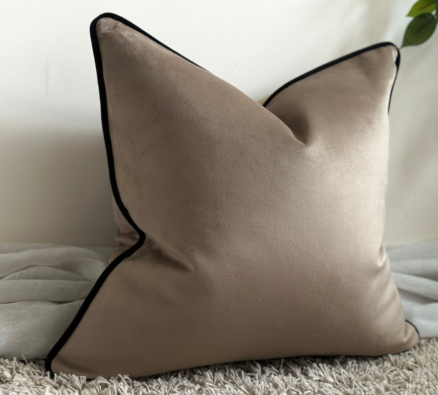 Tan store velvet pillow