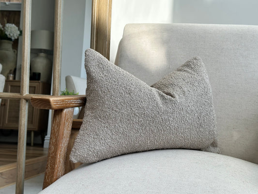 Stone grey beige couple rectangular cushion.