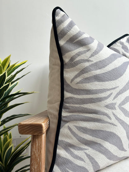 Zebra Cushion Cover with Piping 45x45cm - Last one