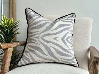 Zebra Cushion Cover with Piping 45x45cm - Last one