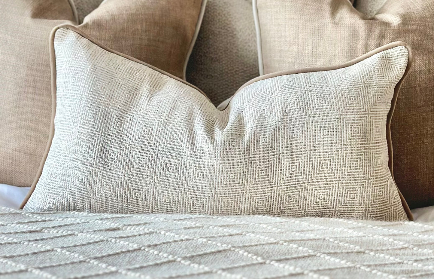 NEW ENGLAND NATURAL | Piped Cushion - More Size’s and Trim Colours