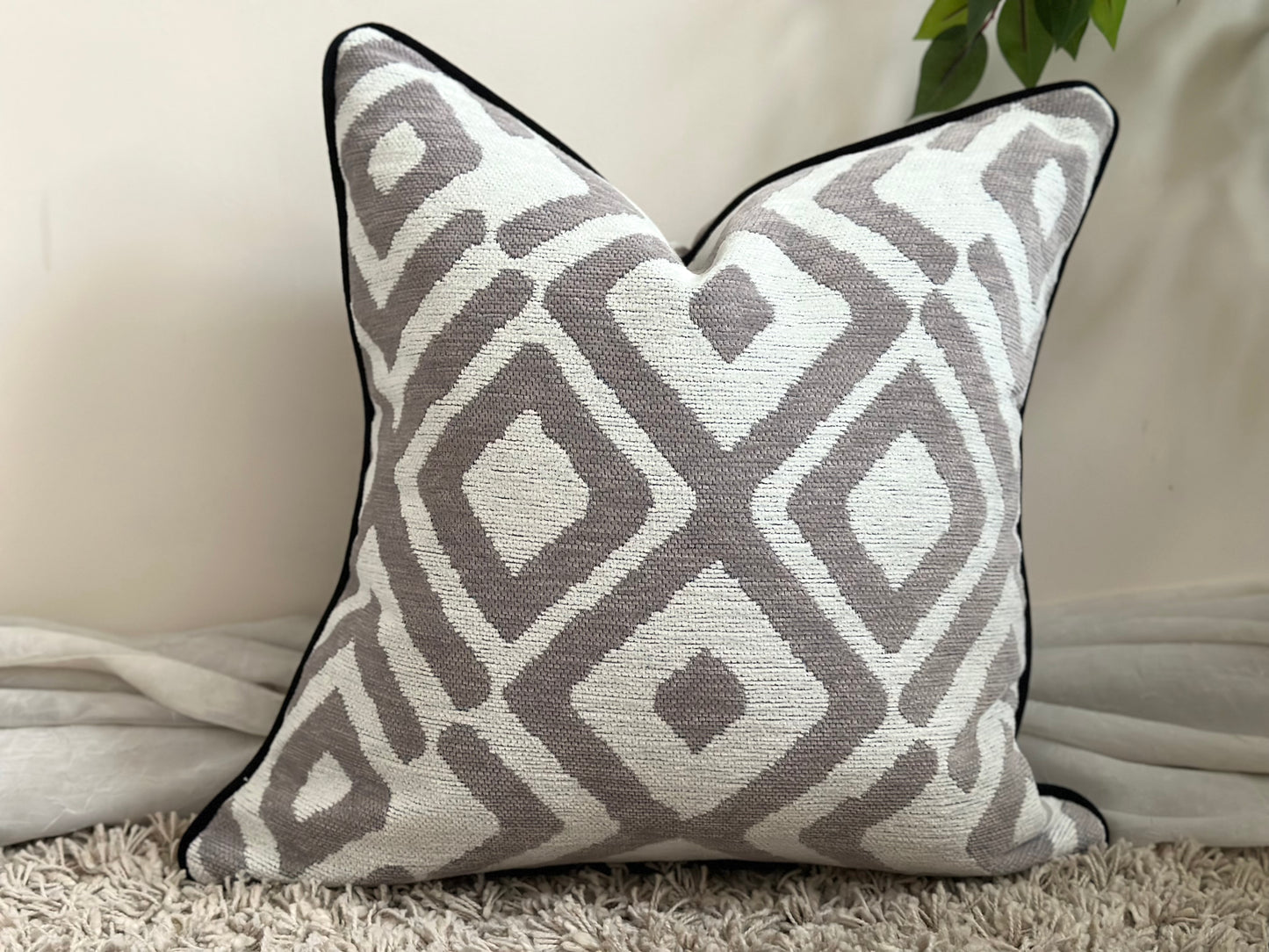 Grey shops aztec cushion