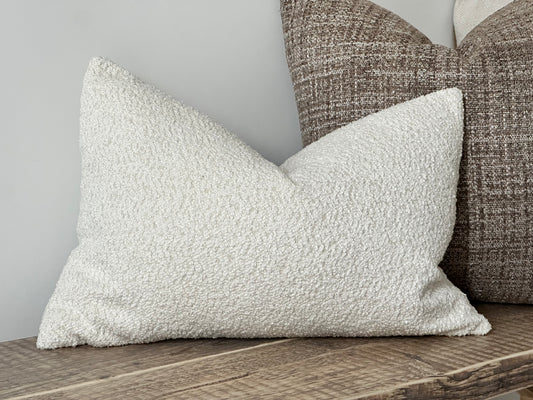 Ivory white rectangle cushion, perfect for modern farmhouse decor styles.