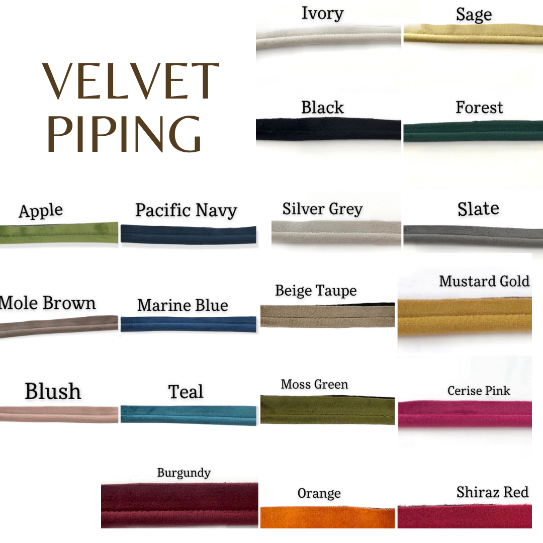 PACIFIC VELVET | Piped Cushion - More Sizes and Trim Colours