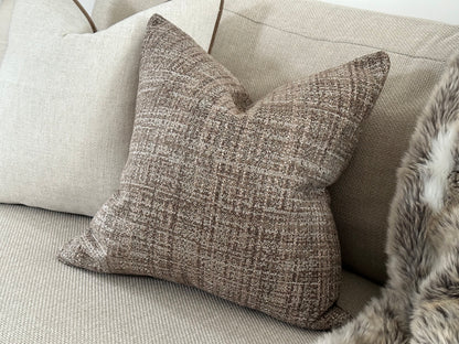 Textured brown cushions