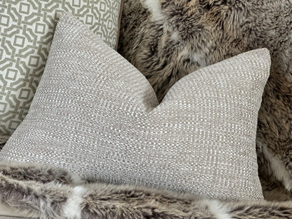 Textured Neutral Rectangle Cushion Cover