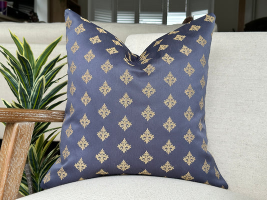 Blue Damask Cushion Cover