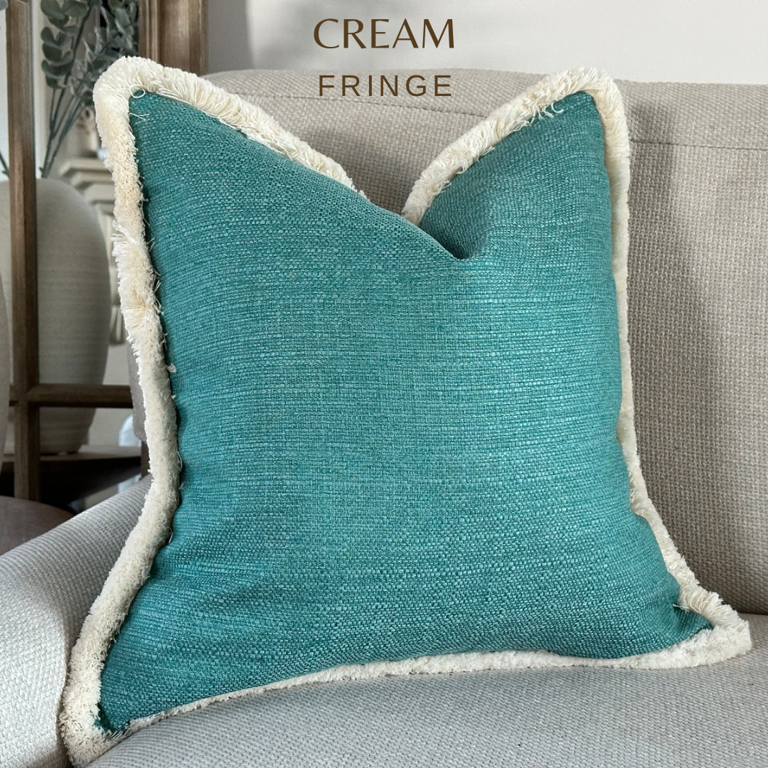 TURQUOISE | Fringed or Piped cushion