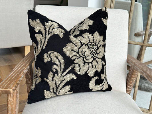 Black Floral cushion cover 43x43cm- Last 1