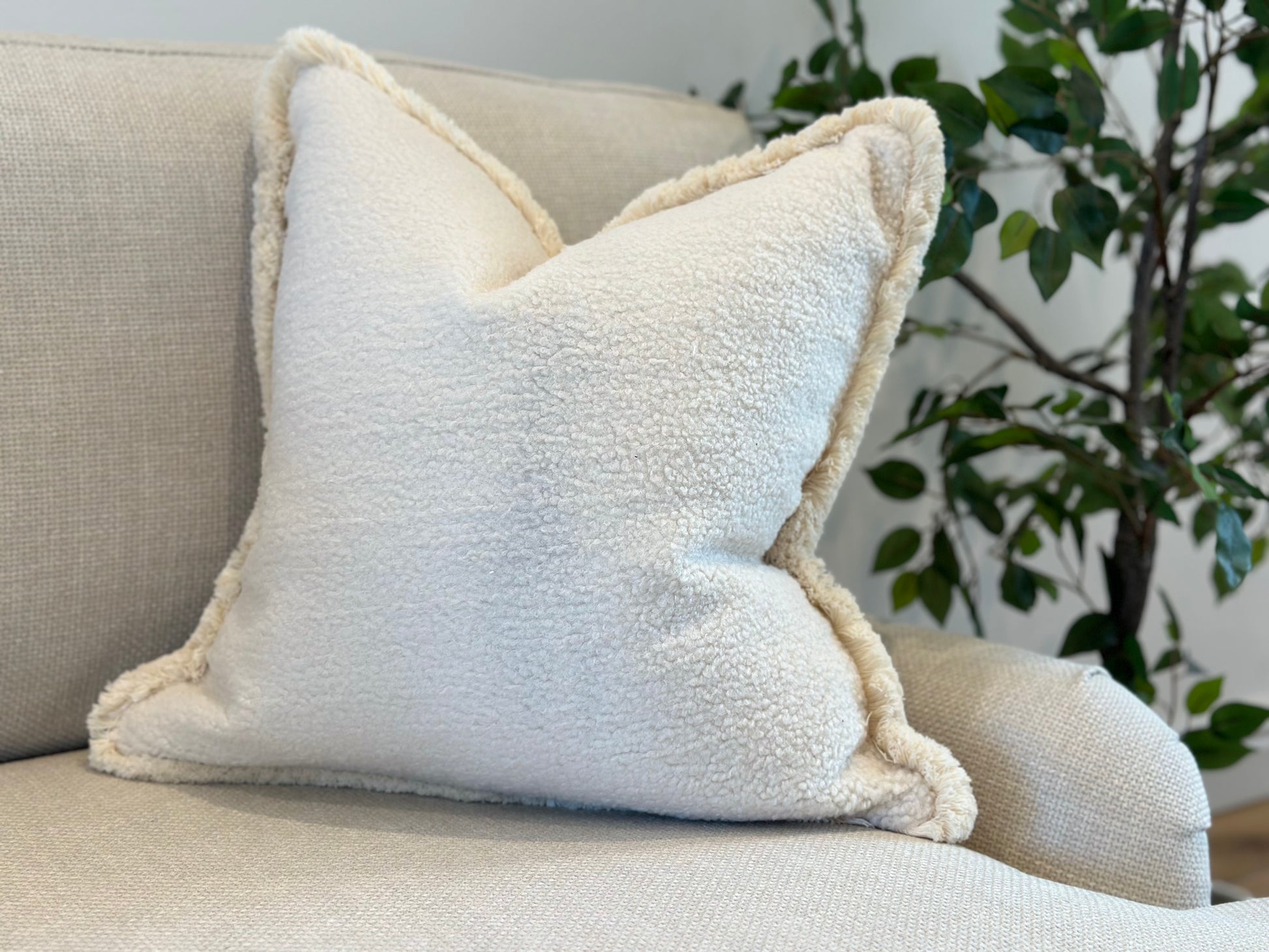 Cream Cushions with Fringe Neutral Home Decor Shop Now thecosycushionshop