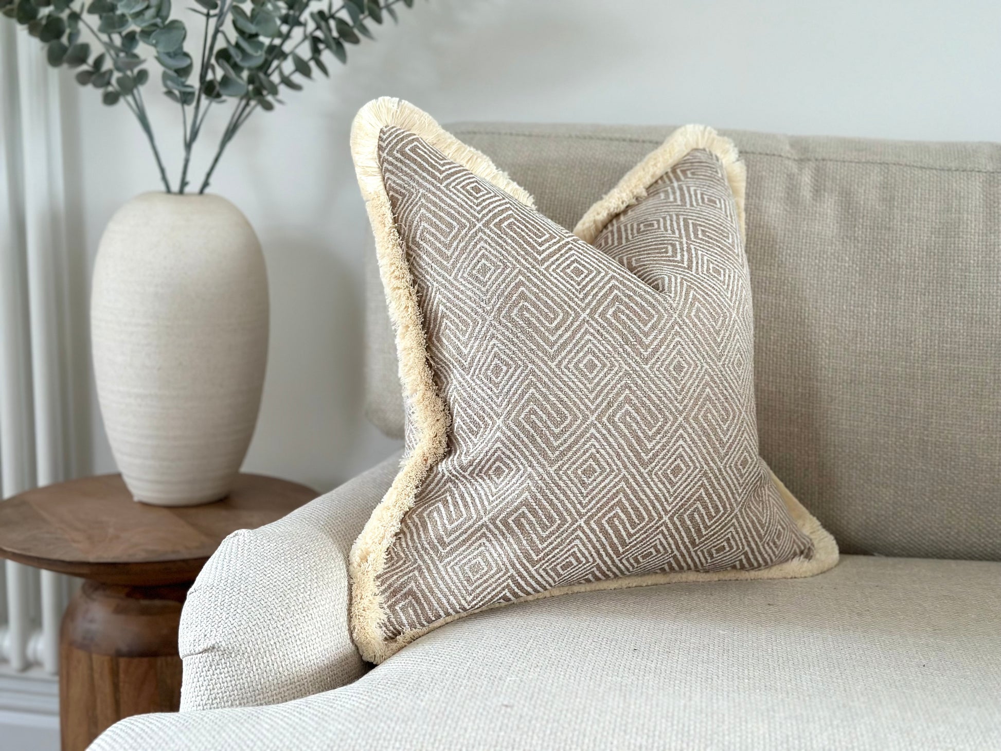 Luxury Sophie Patterson style fringed cushion