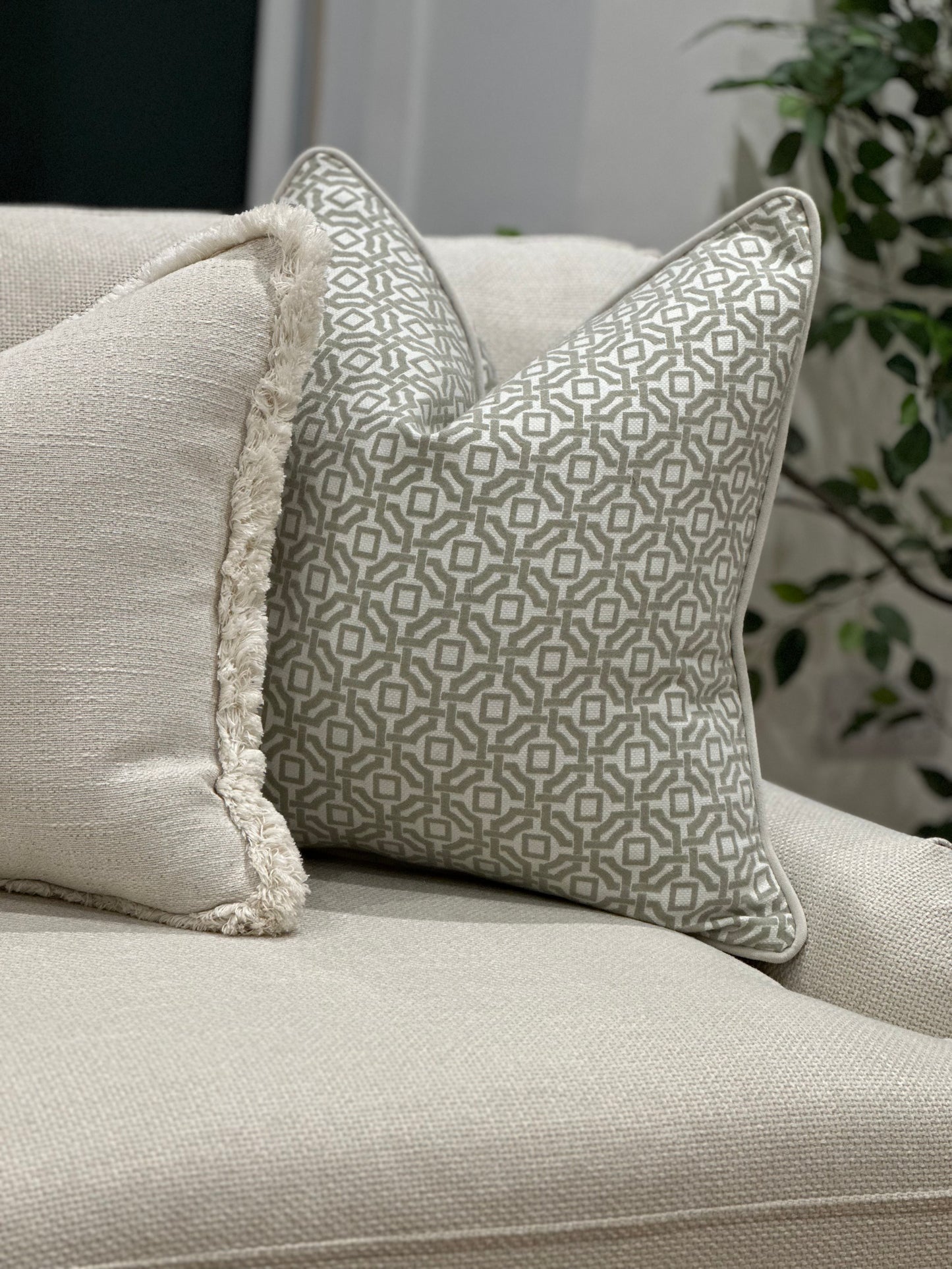 Stone Green Geo Cushion Cover - Limited Stock