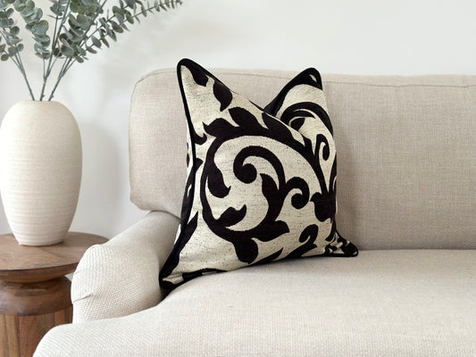 Black and cream pillow