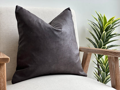 FAUX LEATHER | Fringed or Piped cushion