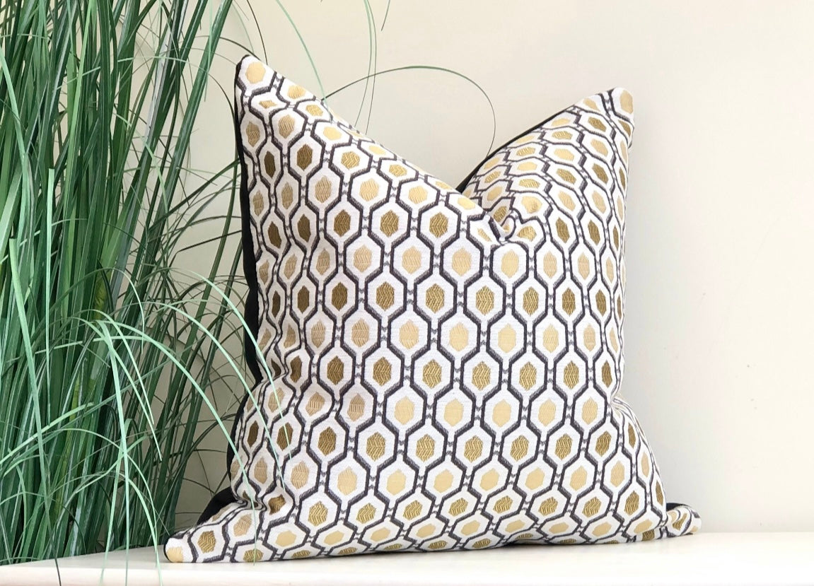 Luxury gold and navy pillow