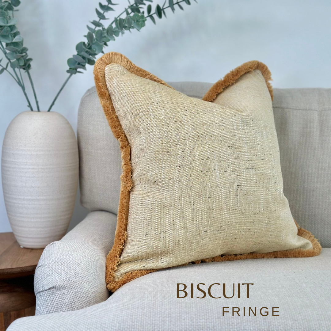 OCHRE | Fringe or Piped Cushion - More Size and Trim Colours