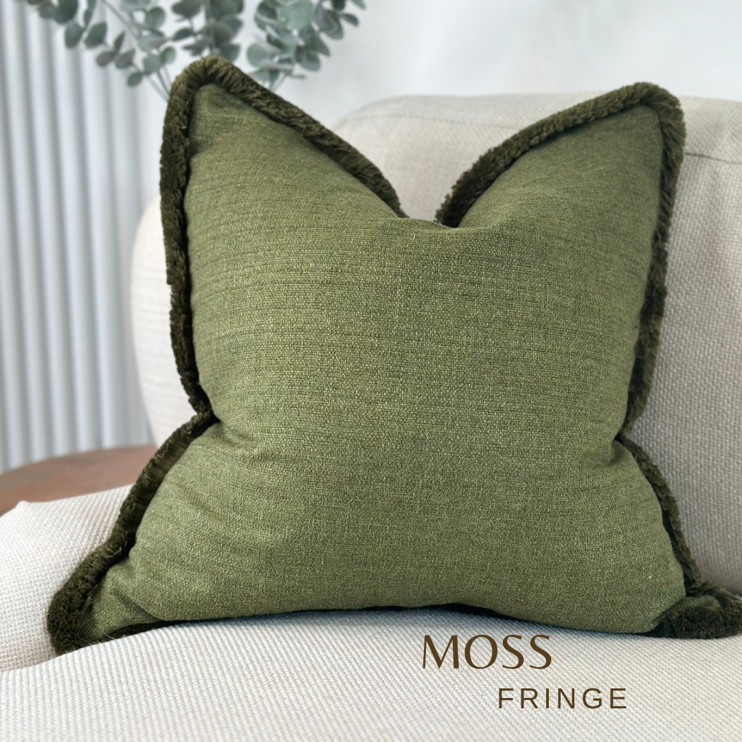 FERN | Fringe or Piped Cushion - More Size and Trim Colours