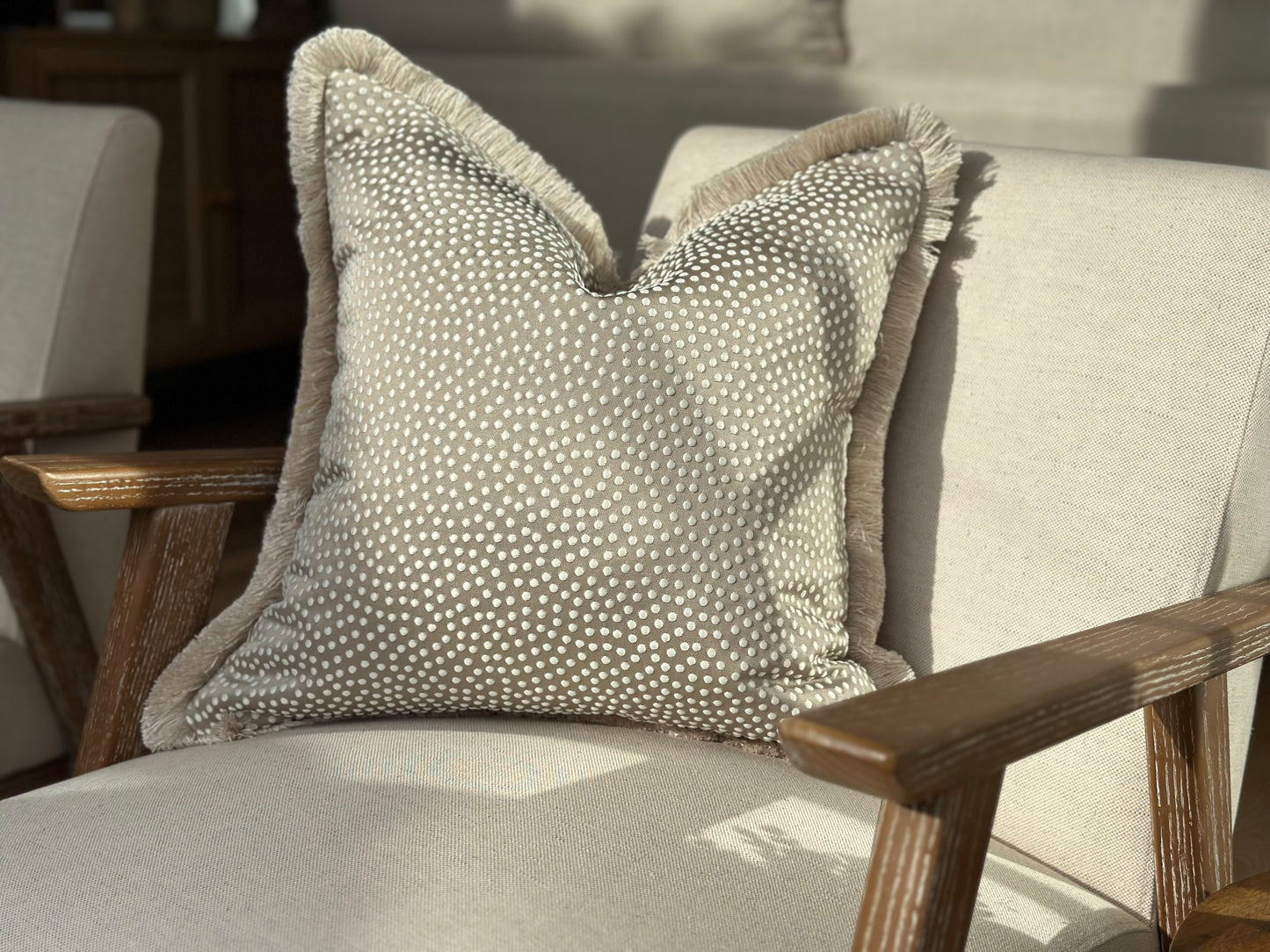 Luxury silk pillows with fringe.