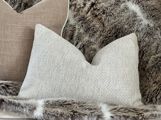 Natural Textured Rectangle Cushion Cover - 30x45cm