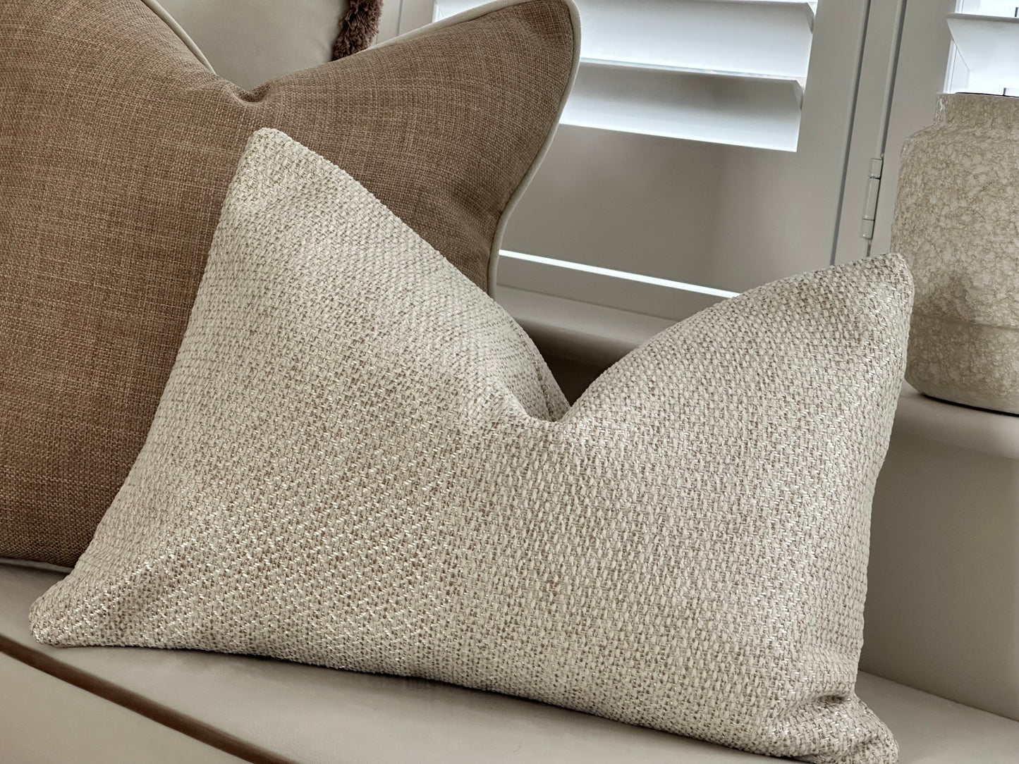 Natural Textured Rectangle Cushion Cover - 30x45cm