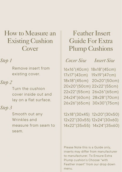 the instructions for how to measure an existing cushion