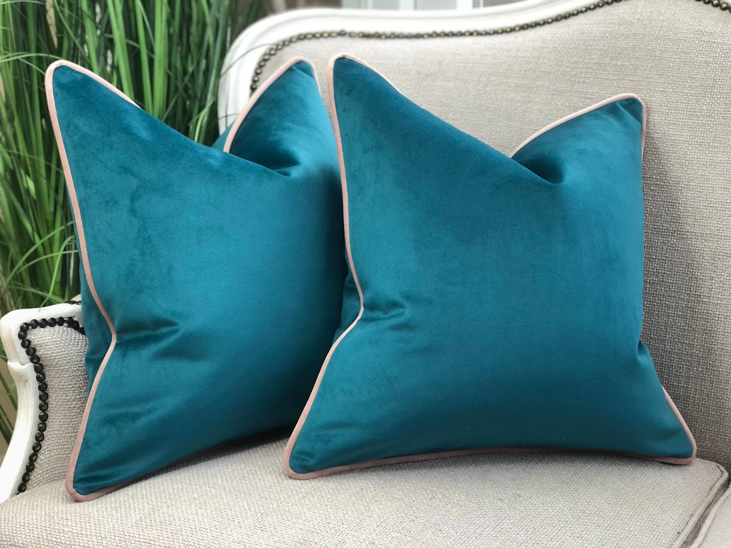 Teal Piped Cushion Vibrant Home Decor Shop Now thecosycushionshop