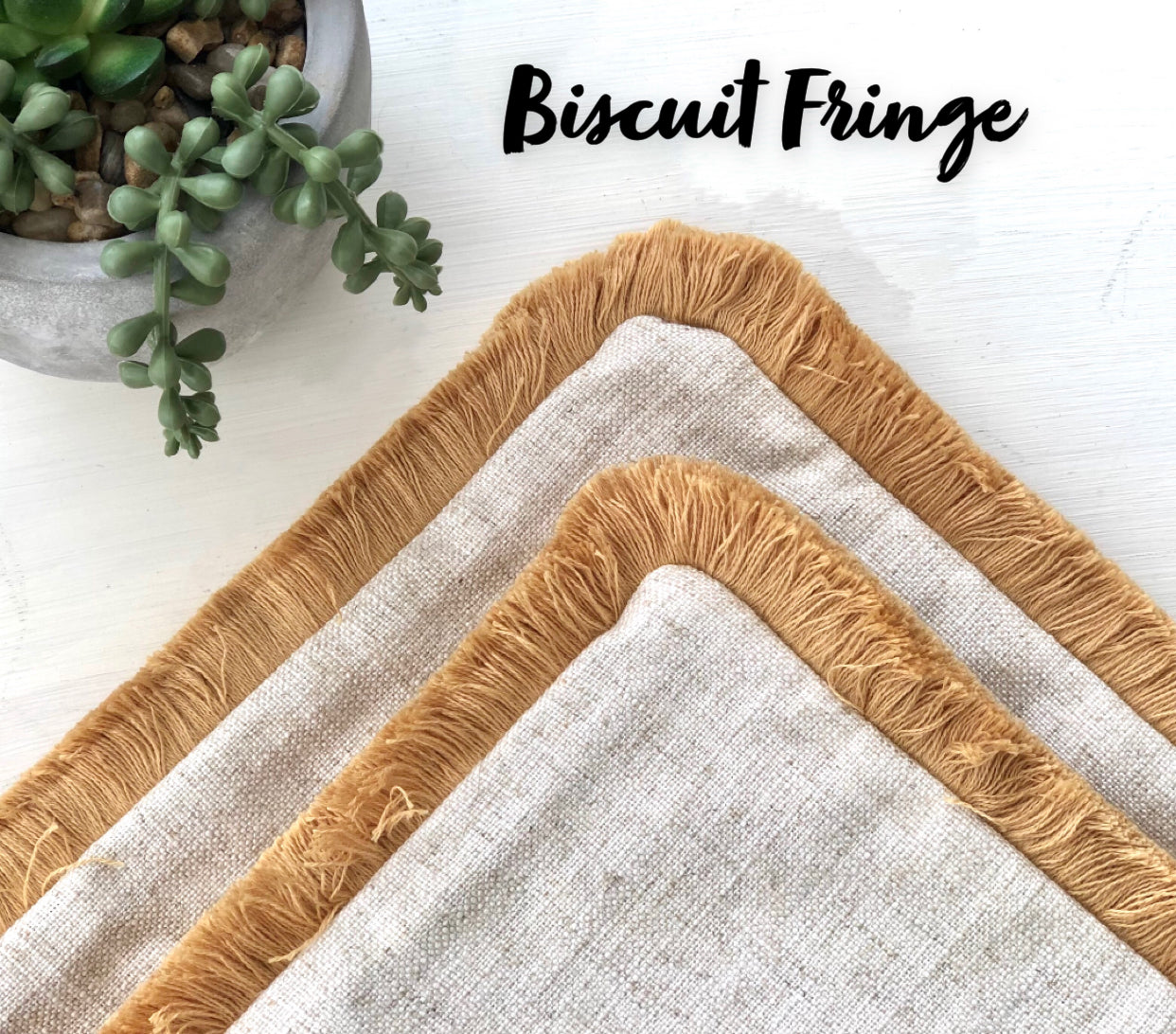 NEUTRAL LINEN BLEND |  Fringe Cushion - More Size and Trim Colours