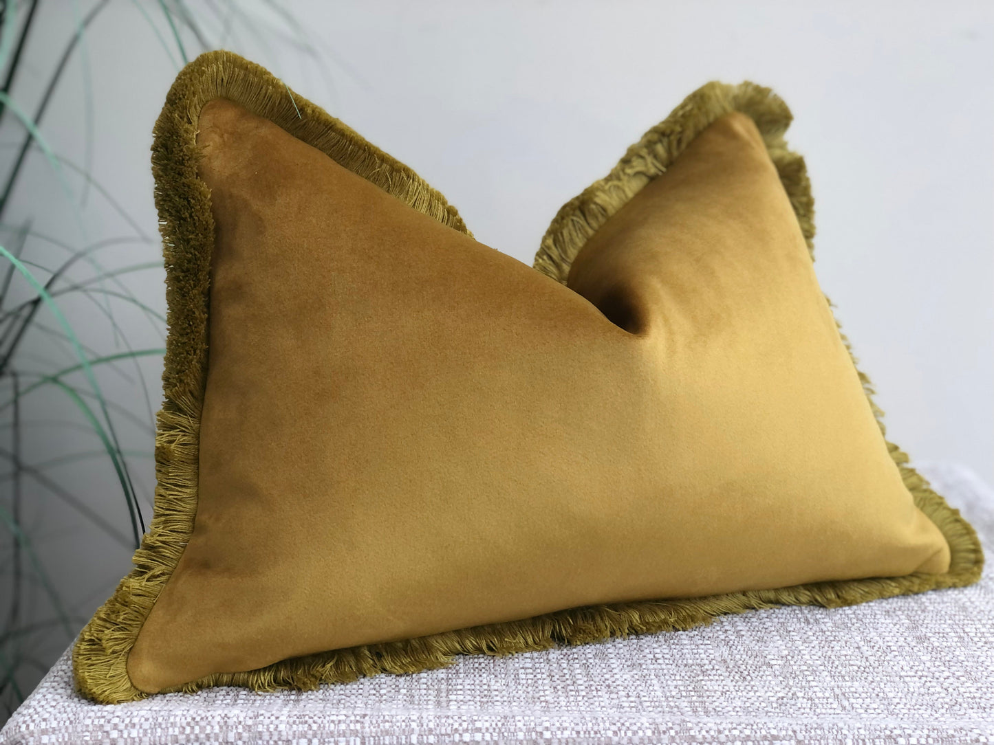 MUSTARD GOLD | Fringe Cushion - More Size and Trim Colours