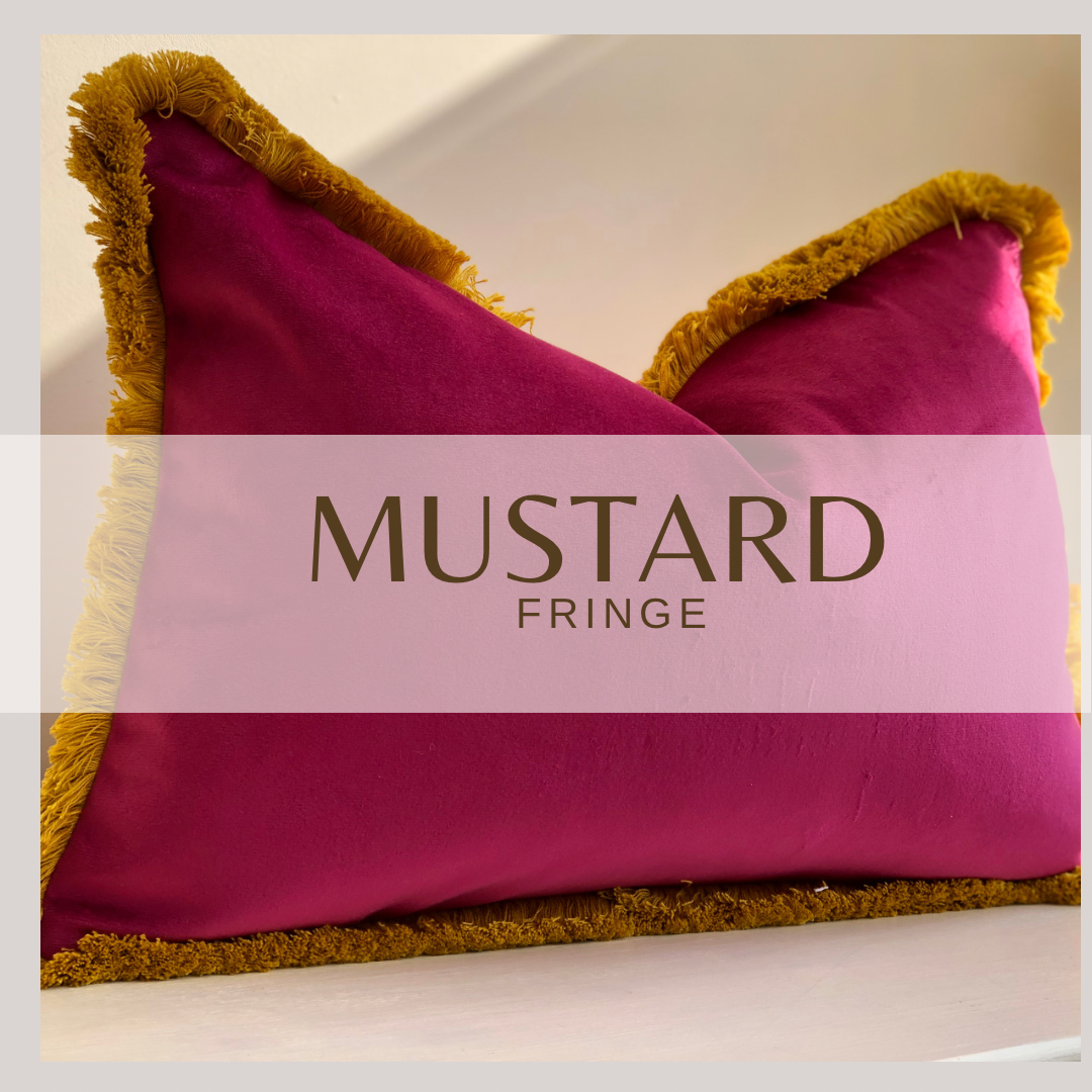 pink and mustard pillows