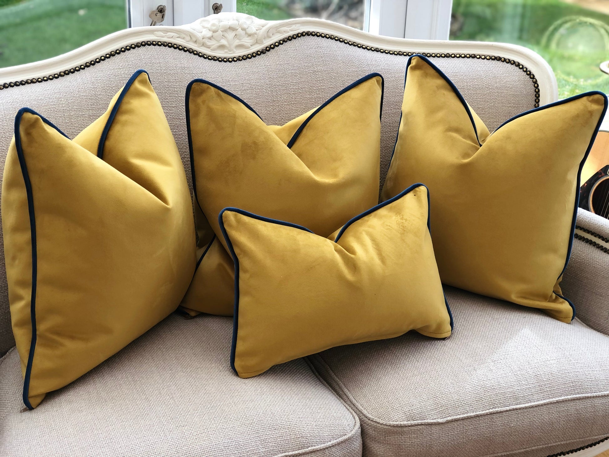 Large mustard cushion best sale