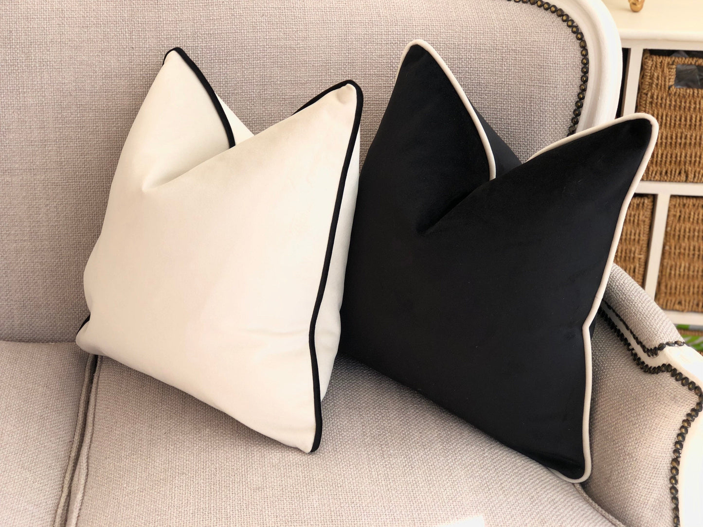 ivory and black scatter cushion