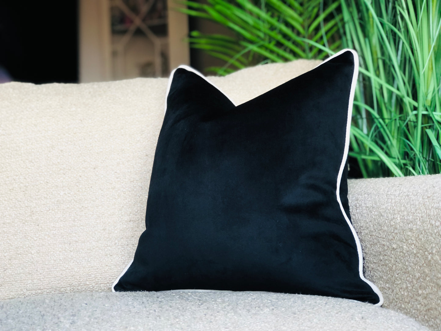 black cushions