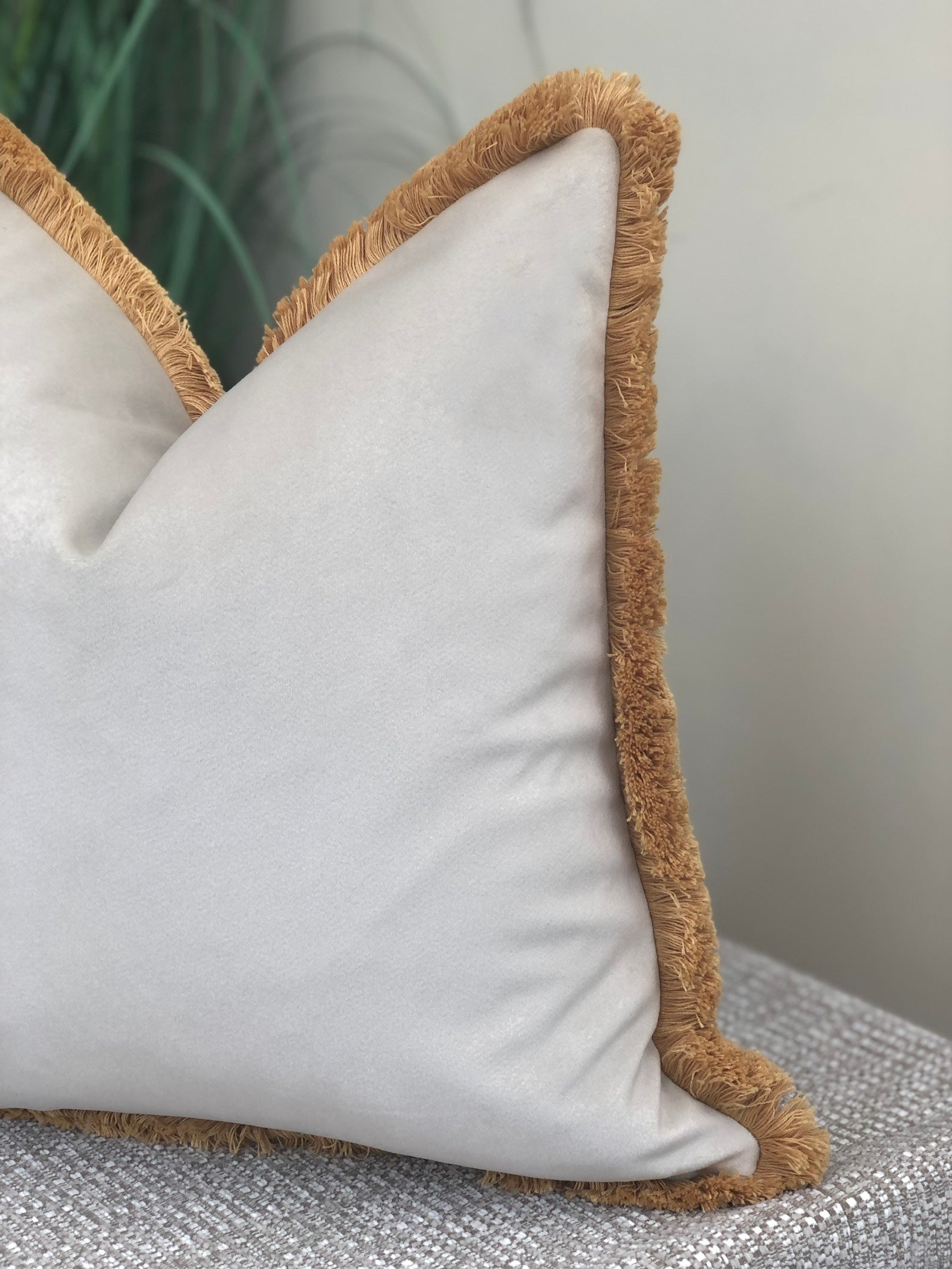 luxury fringed cushion