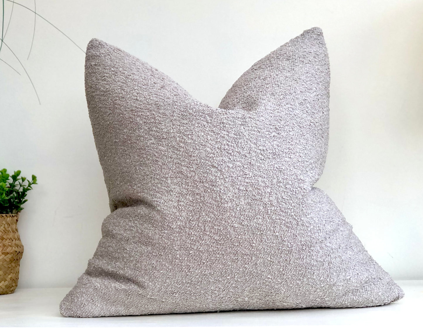 grey boucle cushion