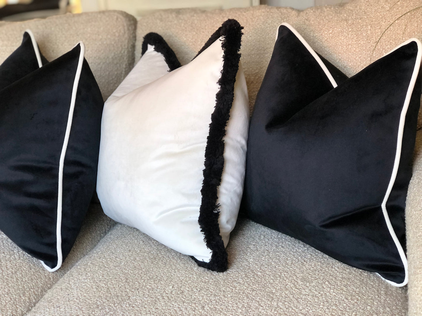 black and white cushions