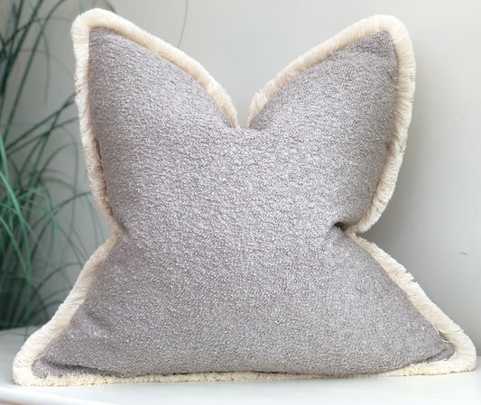 grey boucle cushion