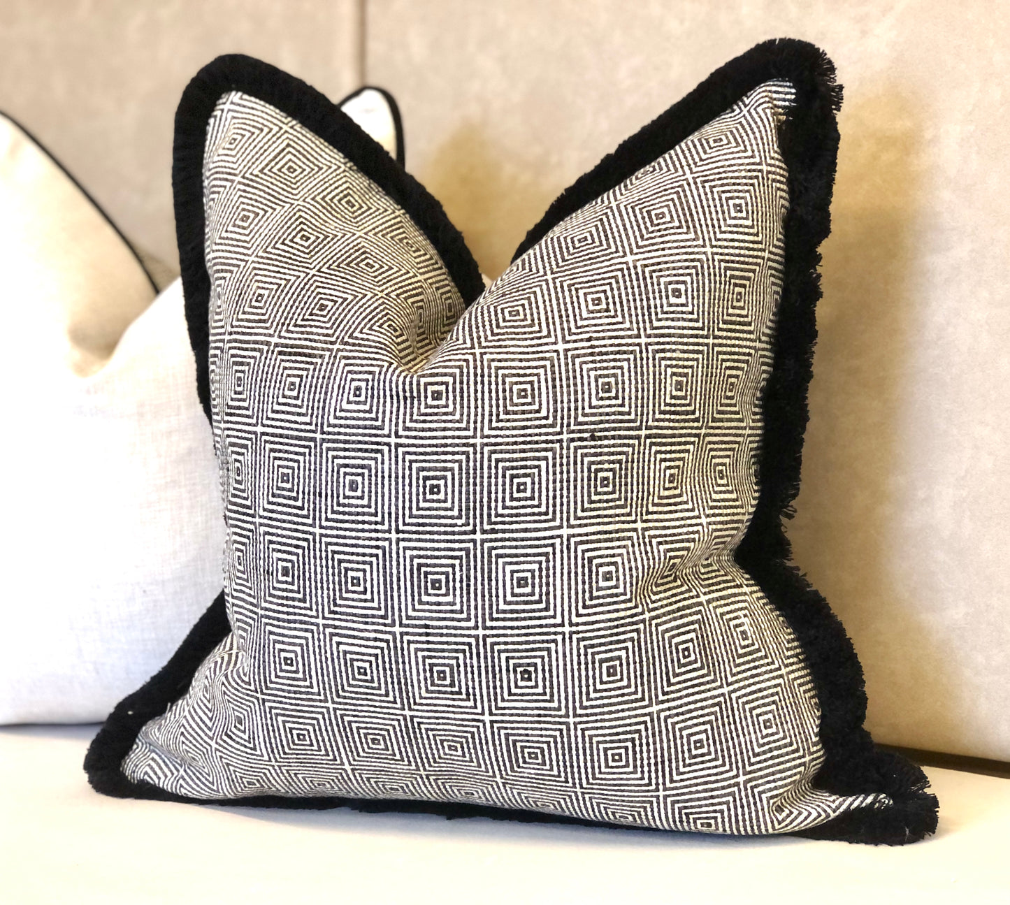 Black and deals white geometric cushions